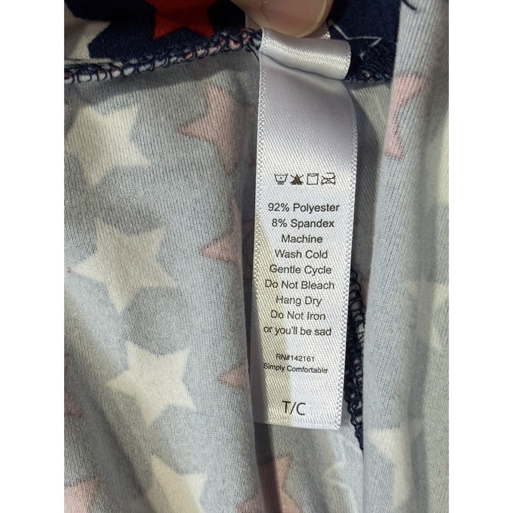 LuLaRoe Leggings‎ Womens T/C Blue Red White NWTPatriotic Americana Stars - Picture 3 of 3